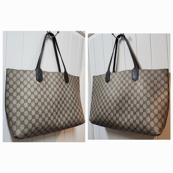 GUCCI GG Supreme Reversible Leather Tote with POSH Authentication - Picture 6 of 14